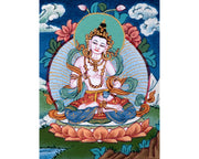 Mini Vajrasattva Meditation Thangka | Traditional Tibetan Hand-Painted Art
