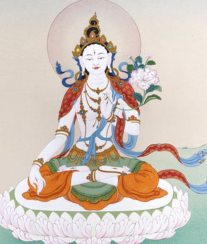 White Tara Thangka, Dolma, Tibetan Thangka Painting, Buddhist Art